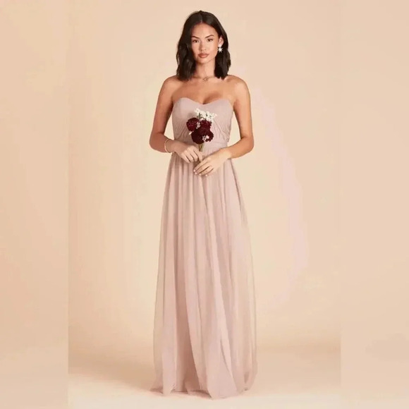 Birdy Grey Christina Convertible Bridesmaid Dress in Tulle Sandy Taupe S NWT - Picture 1 of 14